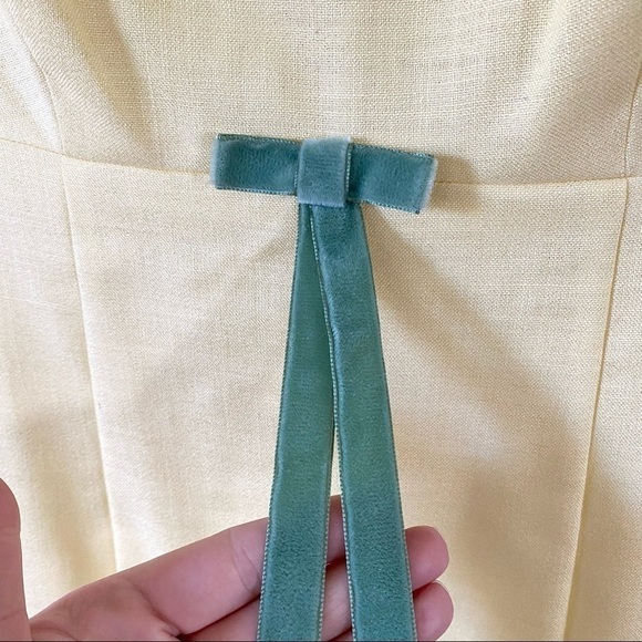 Vintage 60s Long Prom Dress Pale Yellow Maxi Retro Short Sleeve Womens Small - Picture 4 of 11